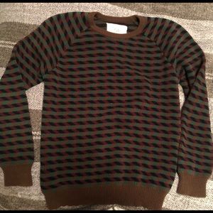 Koto Sweater Anthropologie Cotton Large Red/Black/Green